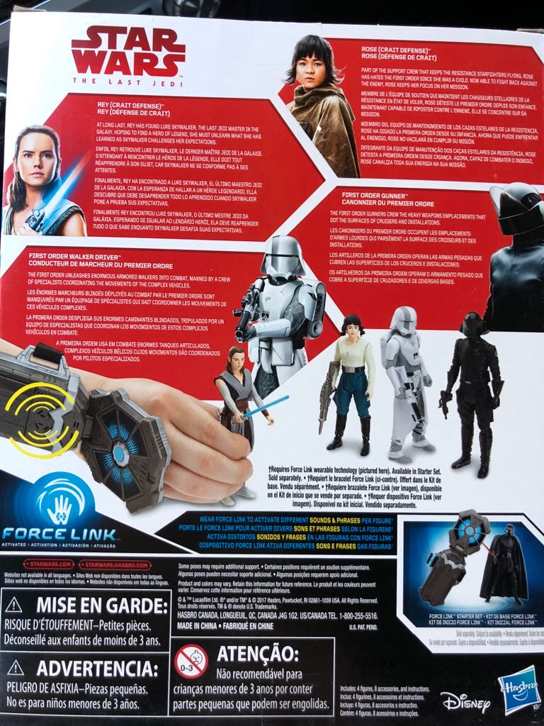 Rose , Rey , First Order Gunner , and First Order Walker Driver (Crait Defense) - Star Wars (Battle on Crait) - Disney / Hasbro (Star Wars) action figure collectible [Barcode 630509623280] - Main Image 2