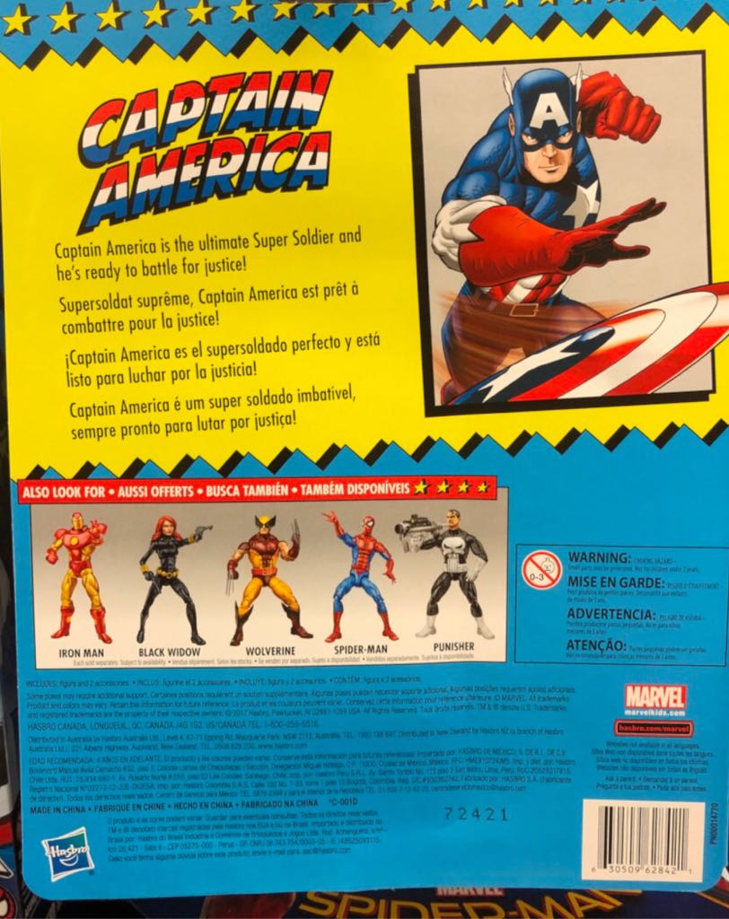 CAPTAIN AMERICA (Retro) - Hasbro (Marvel Legends Retro Series) action figure collectible [Barcode 630509628421] - Main Image 2