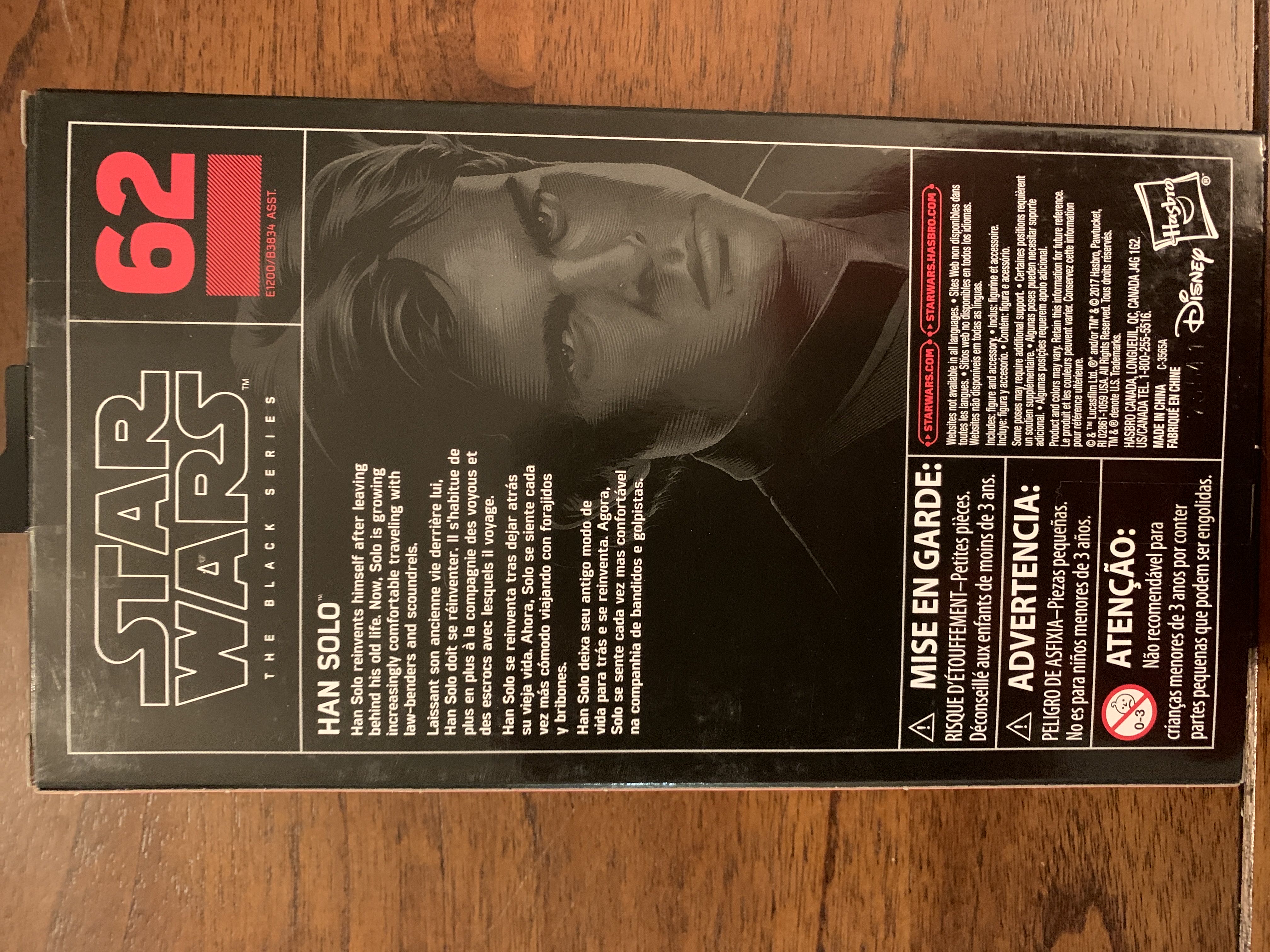 Han Solo (Solo) - Hasbro (Star Wars Black 6”) (Starwars Black 6 inch) action figure collectible [Barcode 630509655809] - Main Image 3