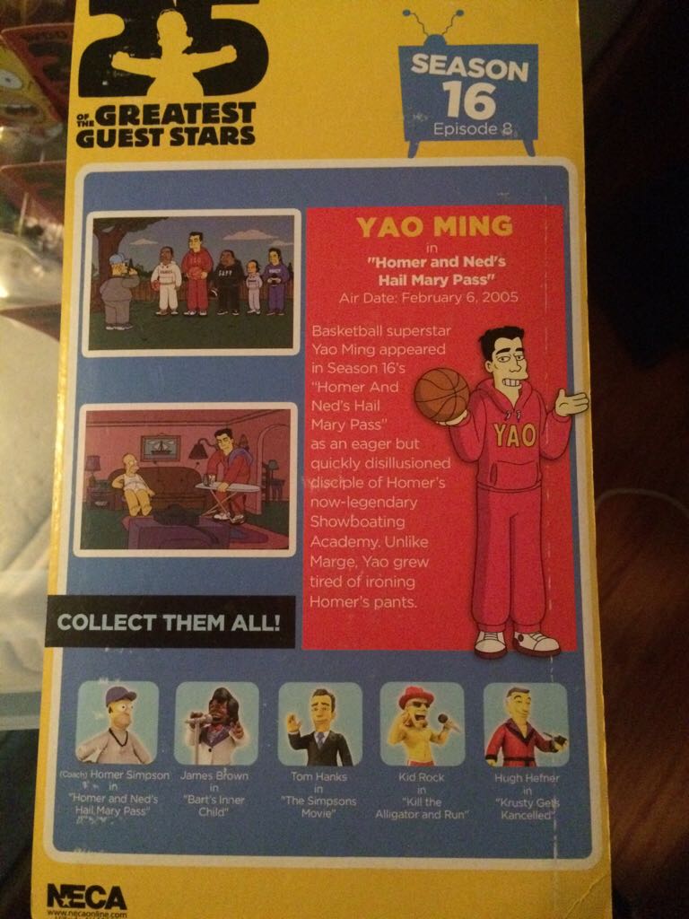 Yao Ming - Neca (Simpsons 25 Th Guest Stars) action figure collectible [Barcode 634482160046] - Main Image 2