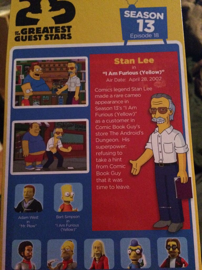 Neca Simpsons Season 5 25th Anniversary Stan Lee - Neca (Simpsons 25 Th Guest Stars) action figure collectible [Barcode 634482160770] - Main Image 2