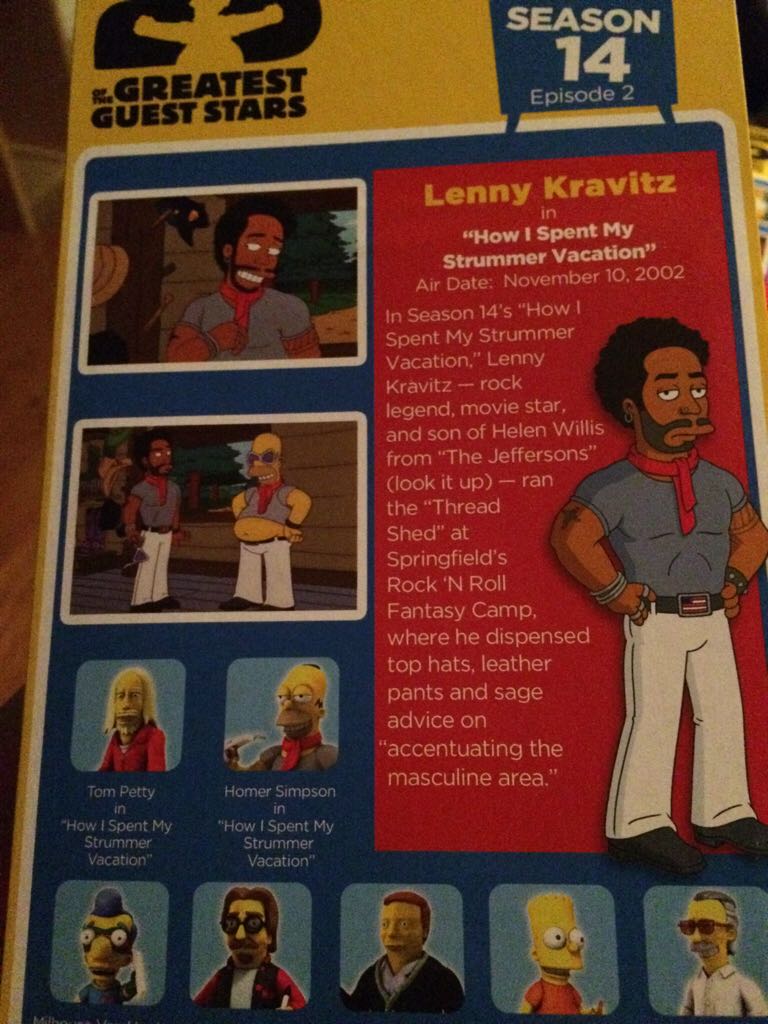 Lenny Kravitz - Neca (The Simpsons 25 Of The Greatest Guest Stars) action figure collectible [Barcode 634482160787] - Main Image 2