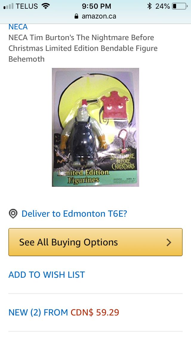 Nightmare Before Christmas- Limited Edition Figurines - Behemoth - Neca action figure collectible [Barcode 634482322758] - Main Image 2