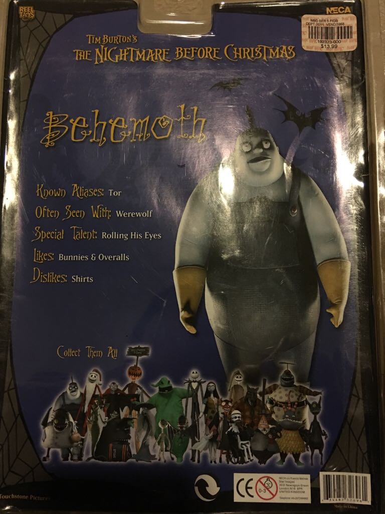 Behemoth - Neca/Reel Toys (The Nightmare Before Christmas) action figure collectible [Barcode 634482326961] - Main Image 2