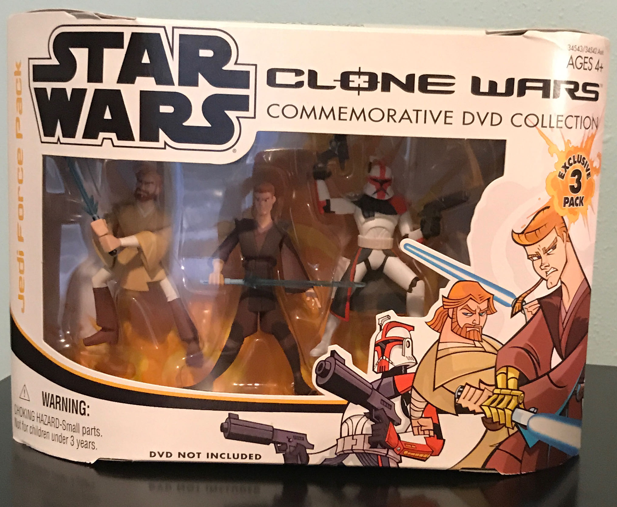 Clone WarsCommemorative DVD Collection (Jedi Force) ARC Trooper, Obi-wan Kenobi, Anakin Skywalker - Hasbro (Star Wars Clone Wars Carton Network) action figure collectible [Barcode 653569048503] - Main Image 3