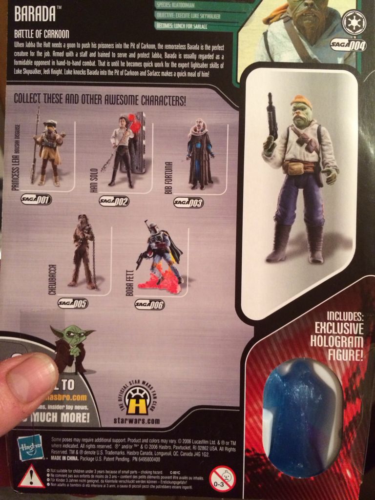 Carded Signed. The Saga Collection. Barada - Saga Collection 04. Signed Ducky Beer - Hasbro (Star Wars - The Saga Collection) action figure collectible [Barcode 653569085904] - Main Image 2