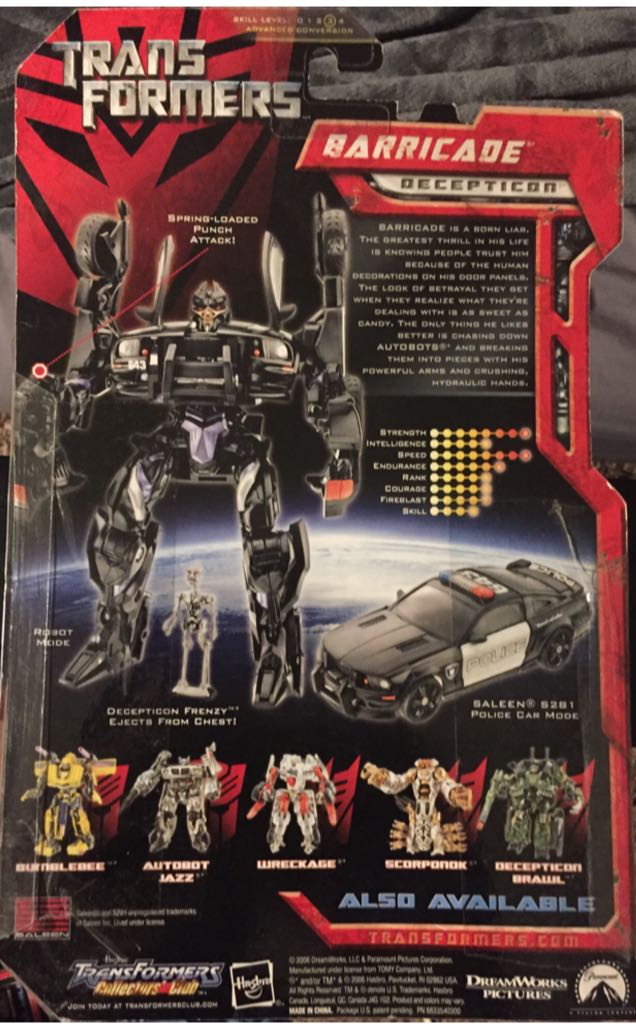 Transformers: Barricade - Hasbro (Transformers Deluxe Class) action figure collectible [Barcode 653569098829] - Main Image 2