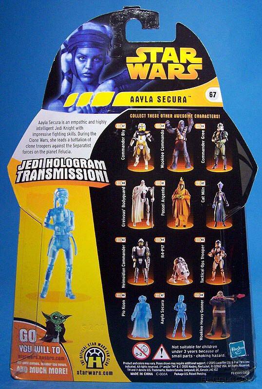 Aayla Secura (Jedi Hologram Transmission!) #67 - Hasbro (Star Wars: Revenge Of The Sith) action figure collectible [Barcode 653569123118] - Main Image 2