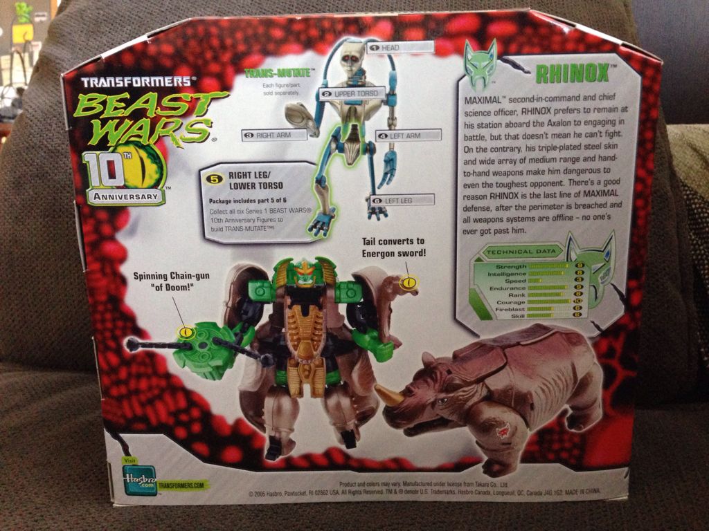 Rhinox (Build-A-Figure Transmutate) - Hasbro (Transformers: Beast Wars) action figure collectible [Barcode 653569128380] - Main Image 2