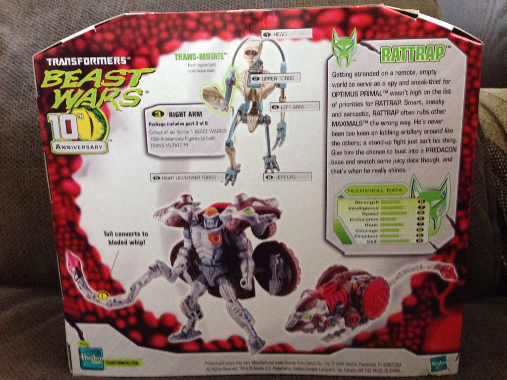 Rattrap (Build-A-Figure Transmutate) - Hasbro (Transformers: Beast Wars) action figure collectible [Barcode 653569136033] - Main Image 2