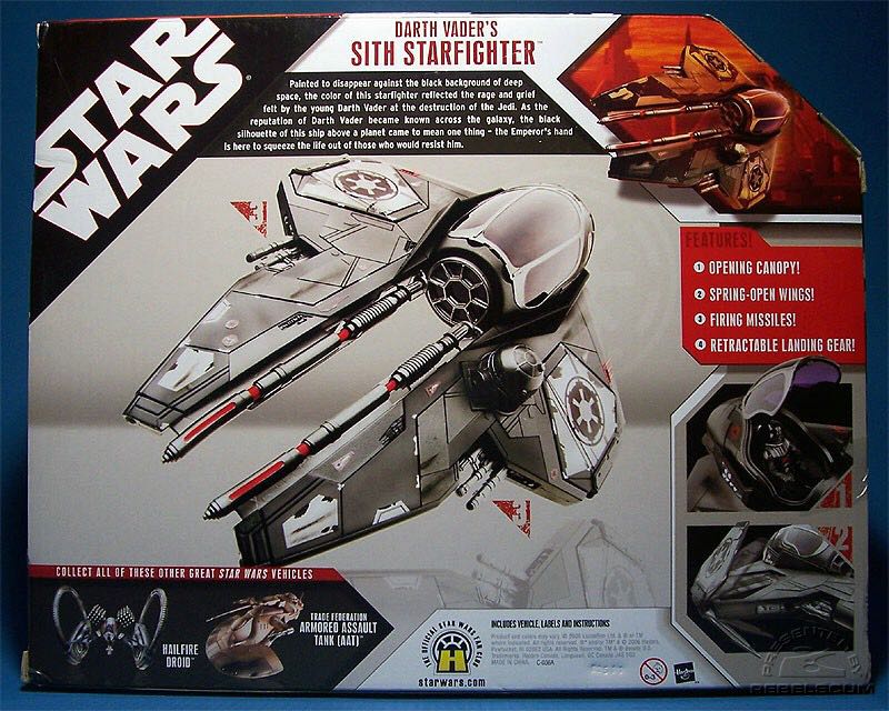 Star Wars 30th Anniversary Saga 2007 Darth Vader’s Sith Starfighter - Hasbro (Star Wars: 30th Anniversary Collection) action figure collectible [Barcode 653569171874] - Main Image 2