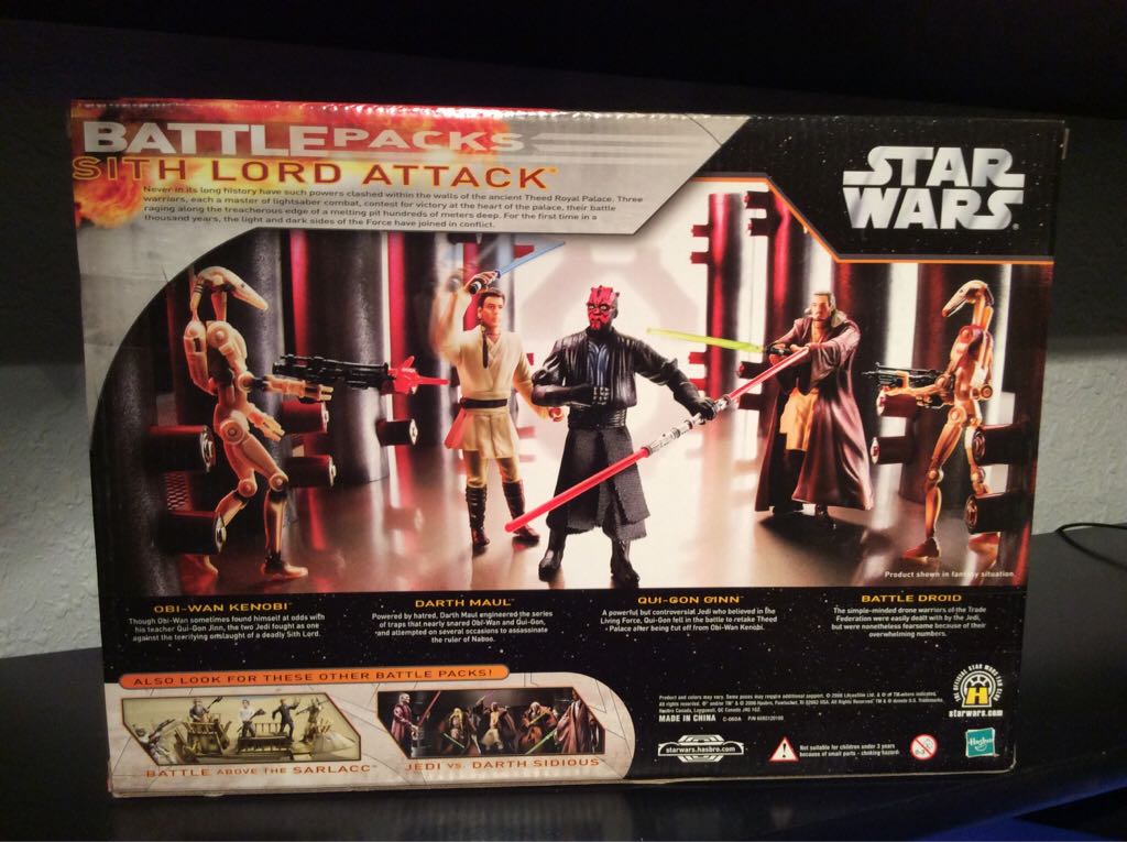 Obi-Wan Kenobi , Darth Maul , Qui-Gon Ginn - Star War (The Phantom Menace) (Battle Pack Sith Lord Attack) - Hasbro (Star Wars) action figure collectible [Barcode 653569183471] - Main Image 2