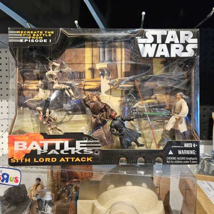 Obi-Wan Kenobi , Darth Maul , Qui-Gon Ginn - Star War (The Phantom Menace) (Battle Pack Sith Lord Attack) - Hasbro (Star Wars) action figure collectible [Barcode 653569183471] - Main Image 4