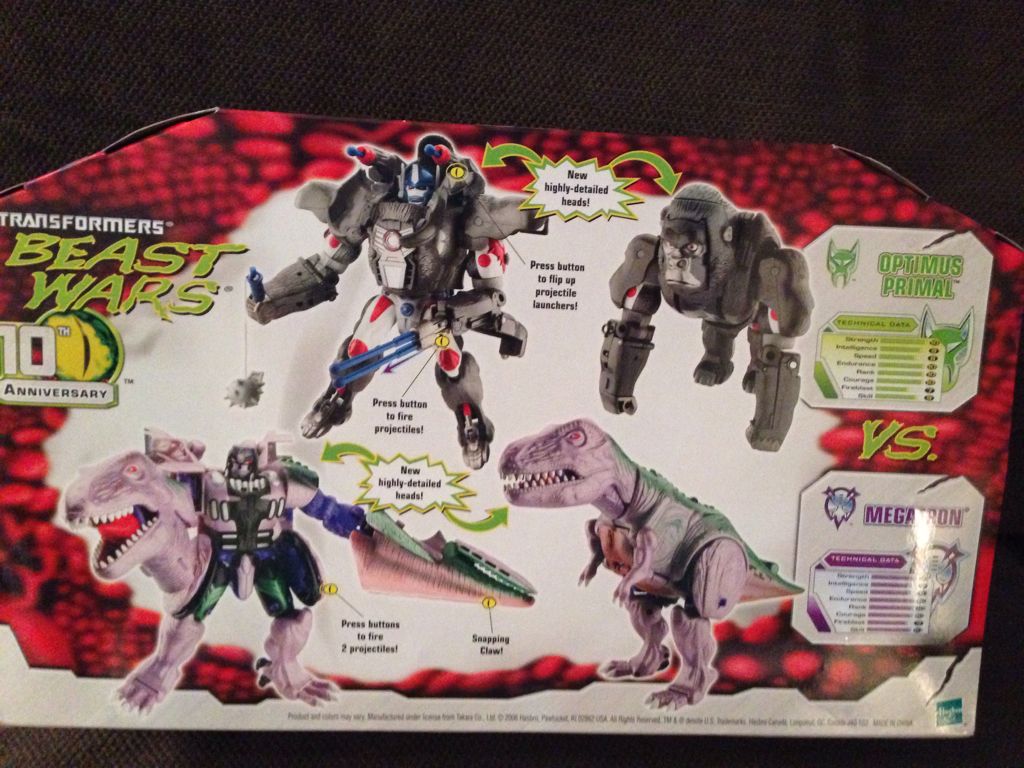 10th Optimus Primal vs. Megatron - Hasbro (Beast Wars Reissue) action figure collectible [Barcode 653569193715] - Main Image 2