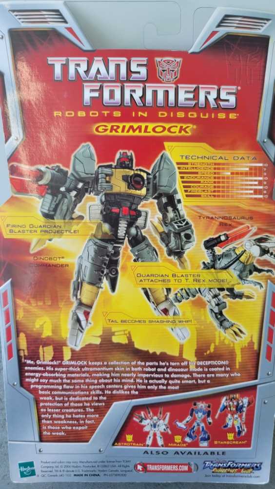 Grimlock 1st Carded - Hasbro (Classics) action figure collectible [Barcode 653569193890] - Main Image 3