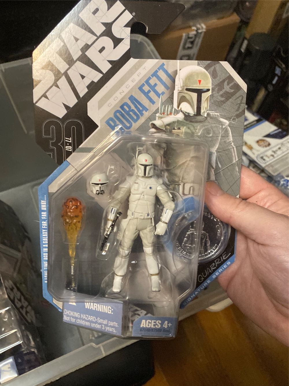 Star wars 3.75” basic fig mcquarrie series boba fett - Hasbro (Star Wars: 30th Anniversary Collection) action figure collectible [Barcode 653569201533] - Main Image 4