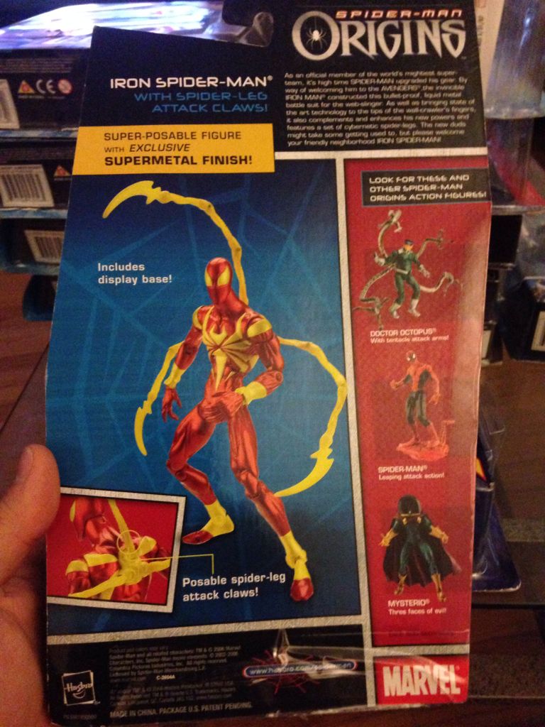 Spider-man Origins Iron Spider-Man With Spider-Leg Attack Claws - Hasbro (Spider-Man Origins) action figure collectible [Barcode 653569205258] - Main Image 2