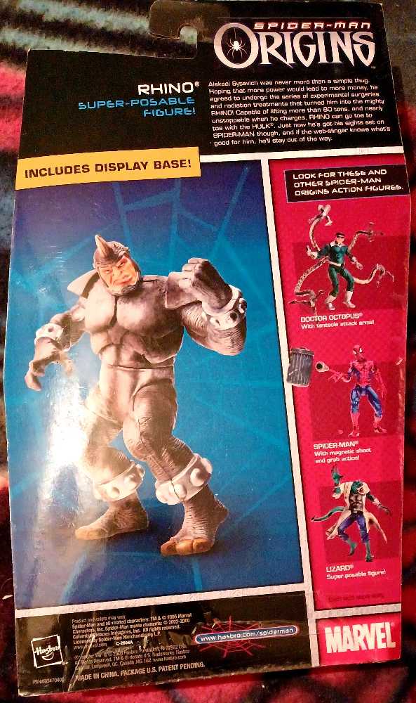 Spider-Man Origins: Rhino  action figure collectible [Barcode 653569207344] - Main Image 2