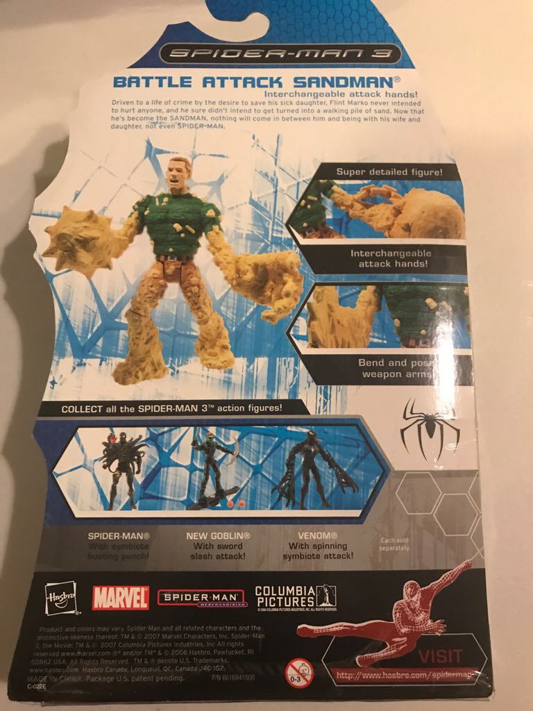 Spiderman 3 - Battle Attack Sandman  action figure collectible [Barcode 653569220435] - Main Image 2