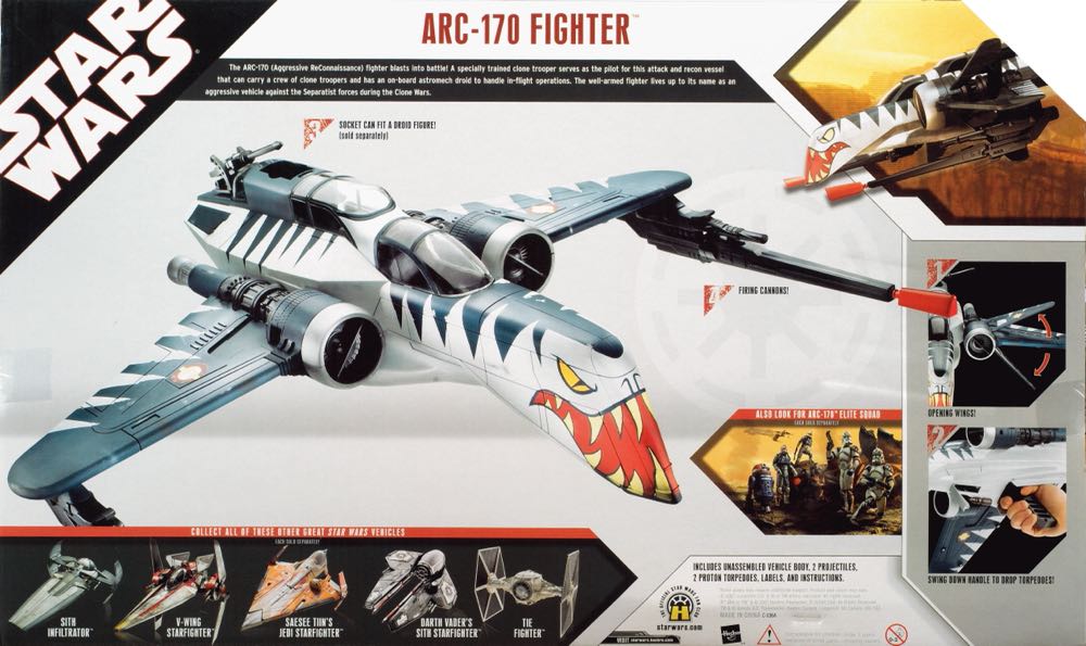 ARC-170 Fighter (Clone Wars Deco) - Hasbro (Star Wars: The Clone Wars) action figure collectible [Barcode 653569232636] - Main Image 4