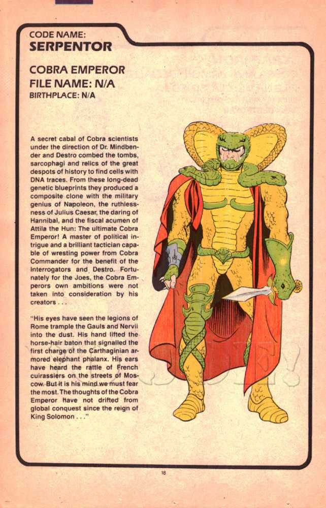 Serpentor - Cobra Emperor - Hasbro (G.I. Joe: 25th Anniversary) action figure collectible [Barcode 653569259794] - Main Image 3