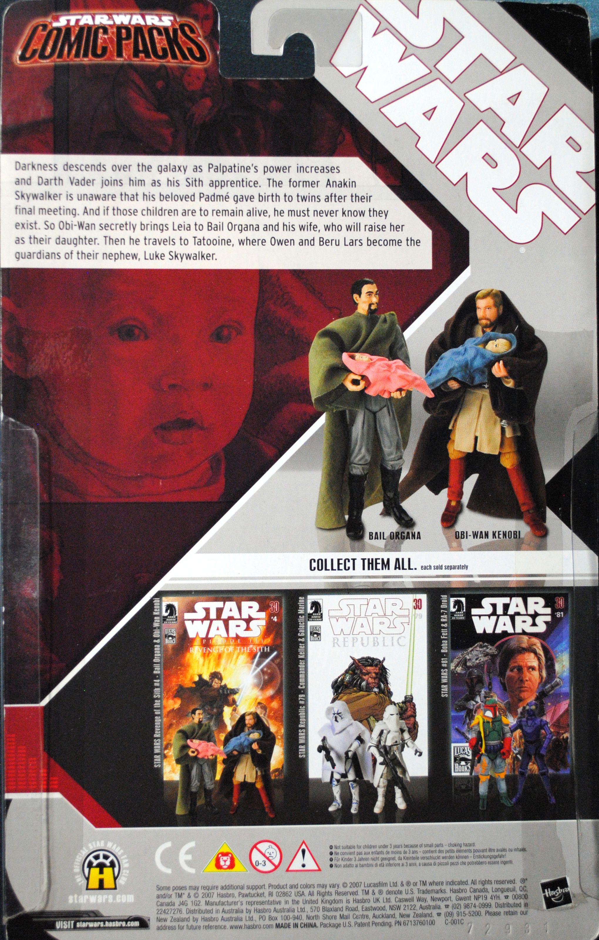 Comic Pack:  Obi-Wan Kenobi & Bail Organa (Revenge Of The Sith #4) - Hasbro (The 30th Anniversary Collection (Comic Packs)(Exclusives)) action figure collectible [Barcode 653569270904] - Main Image 2