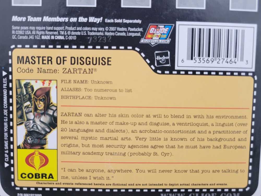 Gi Joe 25th Master Of Disguise Zartan Wave 3 - Hasbro (Xa - G.I. Joe 25th Anniversary) action figure collectible [Barcode 653569274643] - Main Image 4