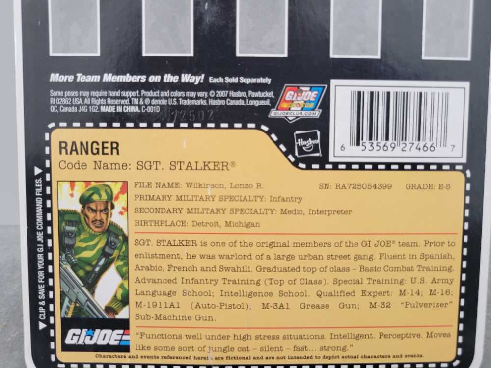Sgt. Stalker - Hasbro (G.I. Joe) action figure collectible [Barcode 653569274667] - Main Image 4