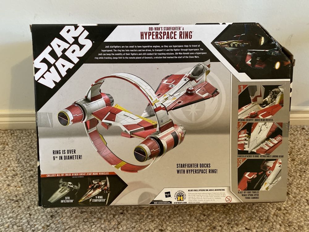 Obi-wan’s Starfighter & Hyperspace Ring - Hasbro (ToysRUs Exclusive) action figure collectible [Barcode 653569282495] - Main Image 2