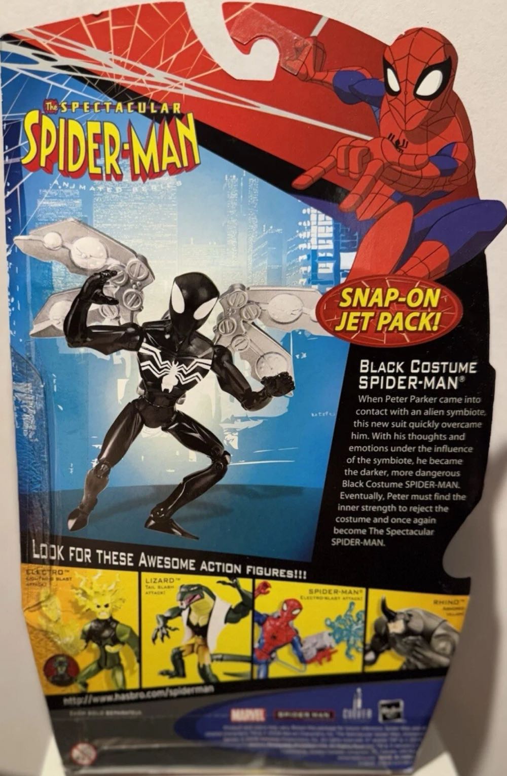 Spider-Man: Spectacular Spider-Man cartoon - Black Suite - Hasbro (Wall Hanging) action figure collectible [Barcode 653569290735] - Main Image 3