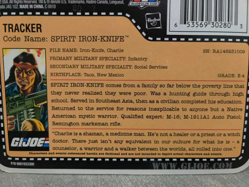 Spirit Iron Knife - Tracker - Hasbro (G.I. Joe 25th Anniversary) action figure collectible [Barcode 653569302803] - Main Image 3