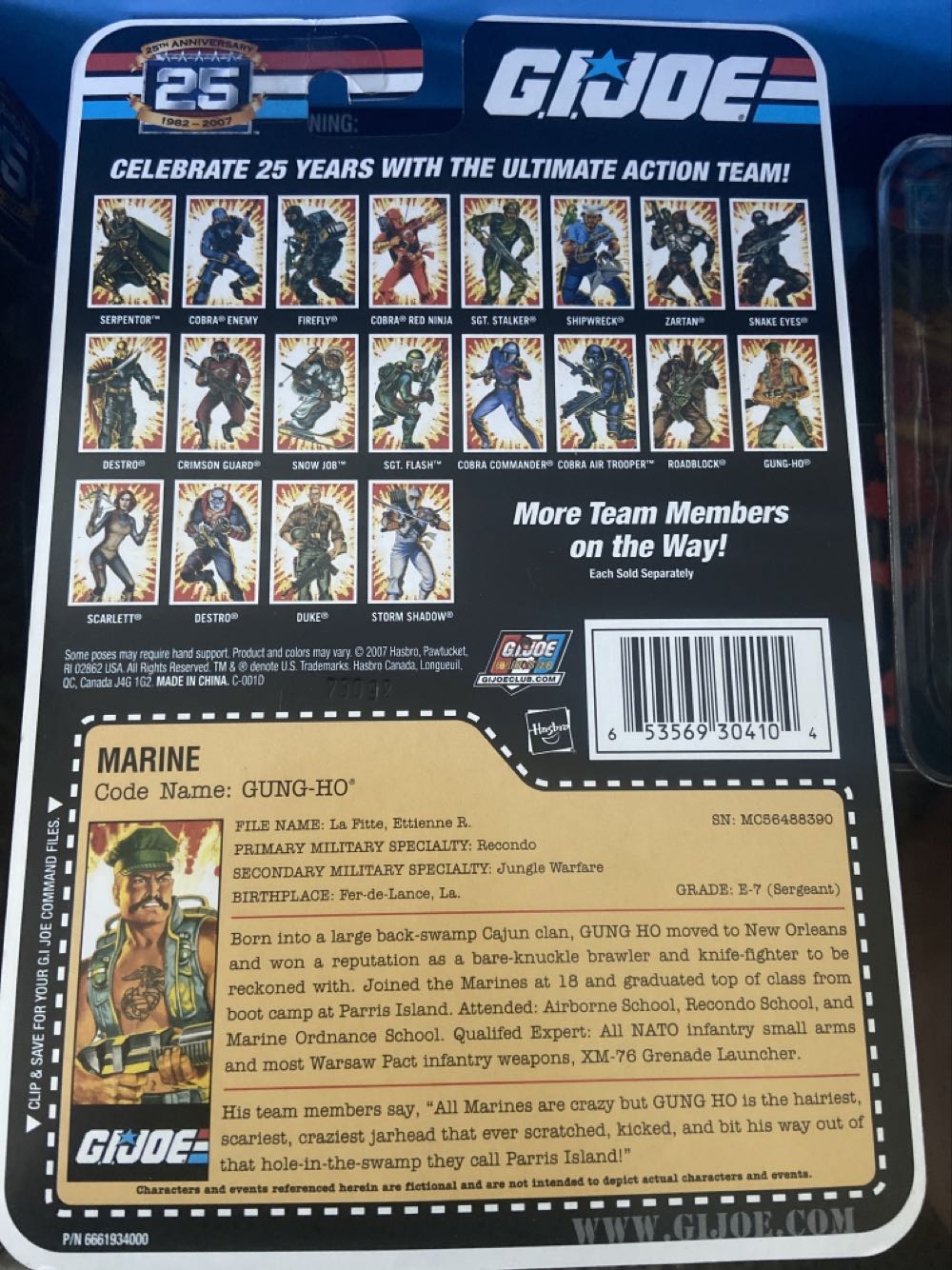 Gung Ho - G. I. Joe (G.I. Joe 3 3/4” 25th Anniversary) action figure collectible [Barcode 653569304104] - Main Image 2