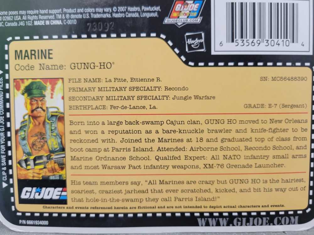 Gung Ho - G. I. Joe (G.I. Joe 3 3/4” 25th Anniversary) action figure collectible [Barcode 653569304104] - Main Image 4