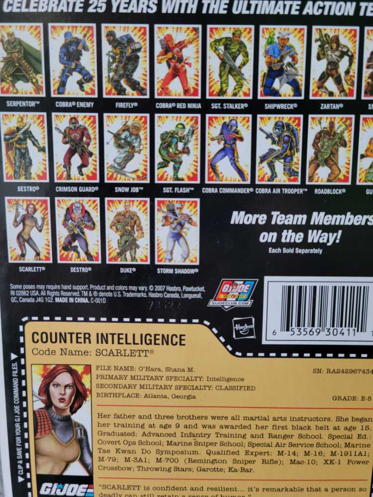 GI Joe 25th Anniversary Wave 4 Scarlett Action Figure - G. I. Joe (G.I. Joe 25th Anniversary) action figure collectible [Barcode 653569304111] - Main Image 4