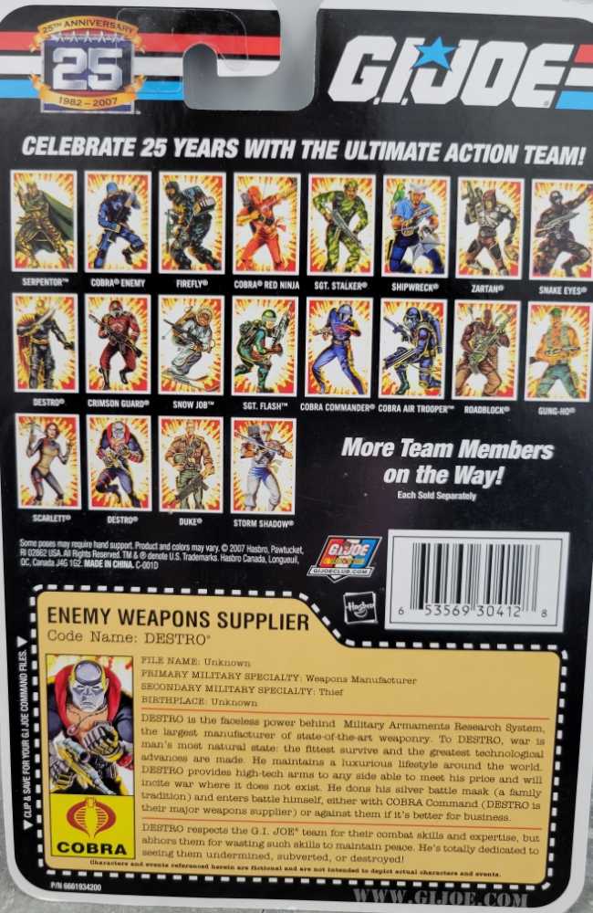 Destro - Hasbro (G.I. Joe: 25th Anniversary) action figure collectible [Barcode 653569304128] - Main Image 3