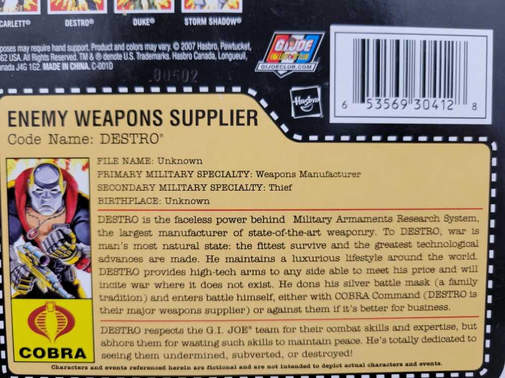 Destro - Hasbro (G.I. Joe: 25th Anniversary) action figure collectible [Barcode 653569304128] - Main Image 4