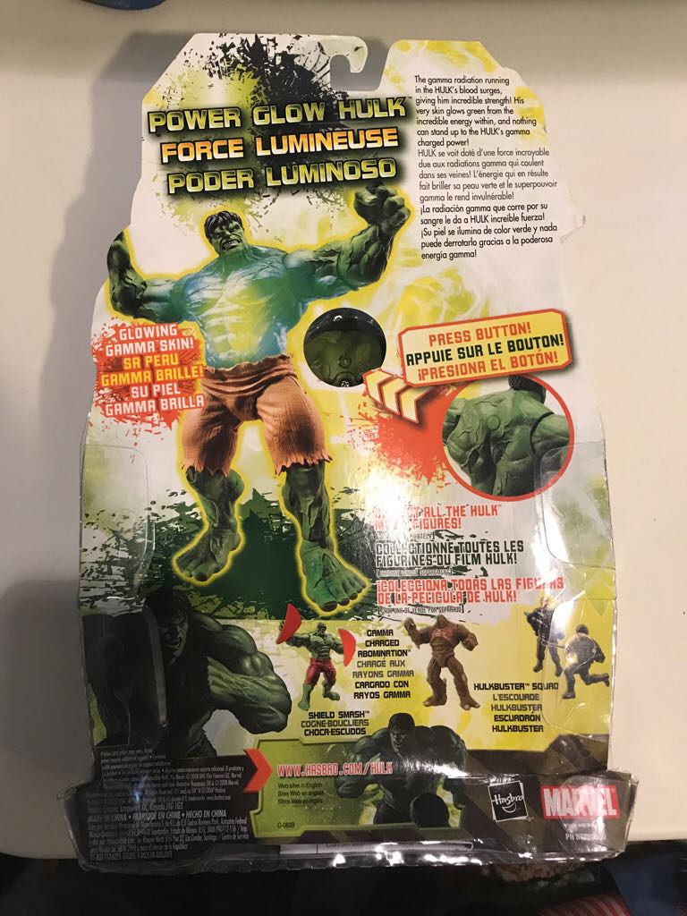 The Incredible Hulk - Power Glow Hulk - Hasbro (Marvel: Incredible Hulk: 6”) action figure collectible [Barcode 653569308386] - Main Image 2