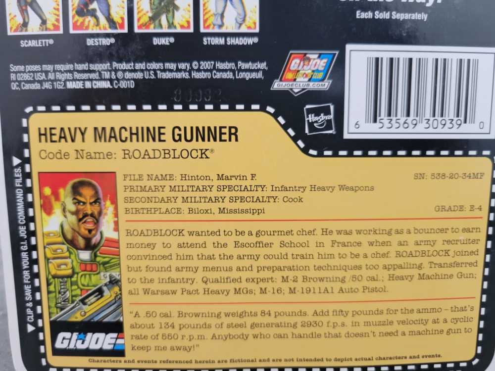 Roadblock - Heavy Machine Gunner - Hasbro (G.I. Joe: 25th Anniversary) action figure collectible [Barcode 653569309390] - Main Image 4