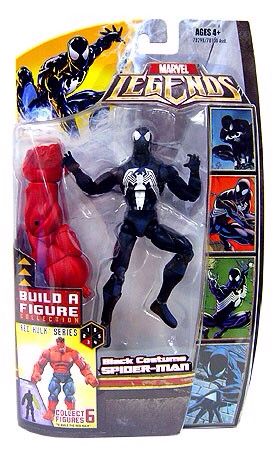Marvel Legends Black Costume Spider-Man - Hasbro (Marvel Legends Series: Red Hulk) action figure collectible [Barcode 653569318910] - Main Image 1