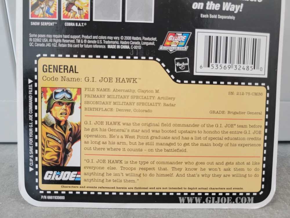 General Hawk (G.I. Joe General) - Hasbro (G.I. Joe 25th Anniversary) action figure collectible [Barcode 653569324850] - Main Image 4
