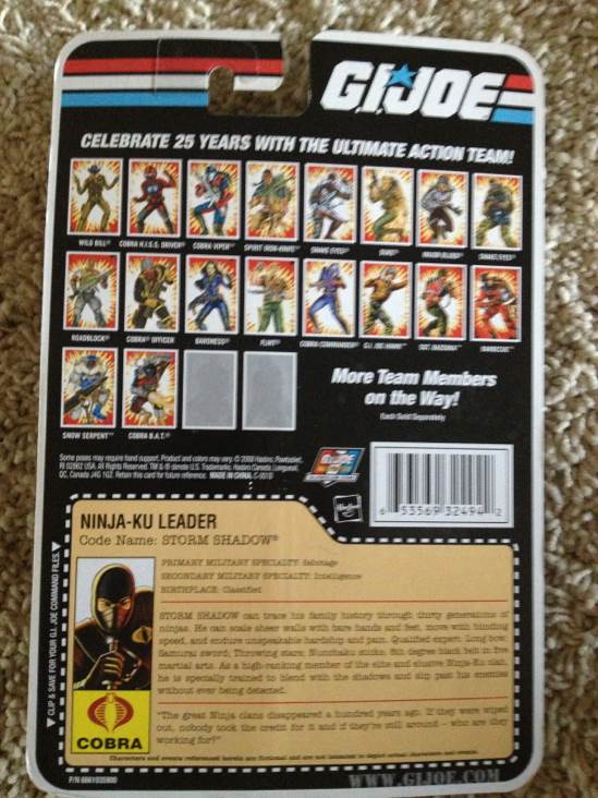 Storm Shadow (Ninja-Ku Leader) - Hasbro (G.I. Joe: 25th Anniversary) action figure collectible [Barcode 653569324942] - Main Image 2