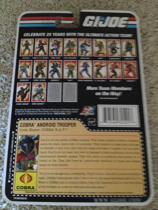 B.A.T. - Hasbro (G.I. Joe 3 3/4” 25th Anniversary) action figure collectible [Barcode 653569325017] - Main Image 2