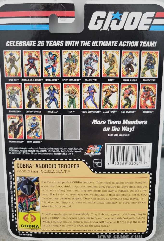 B.A.T. - Hasbro (G.I. Joe 3 3/4” 25th Anniversary) action figure collectible [Barcode 653569325017] - Main Image 3