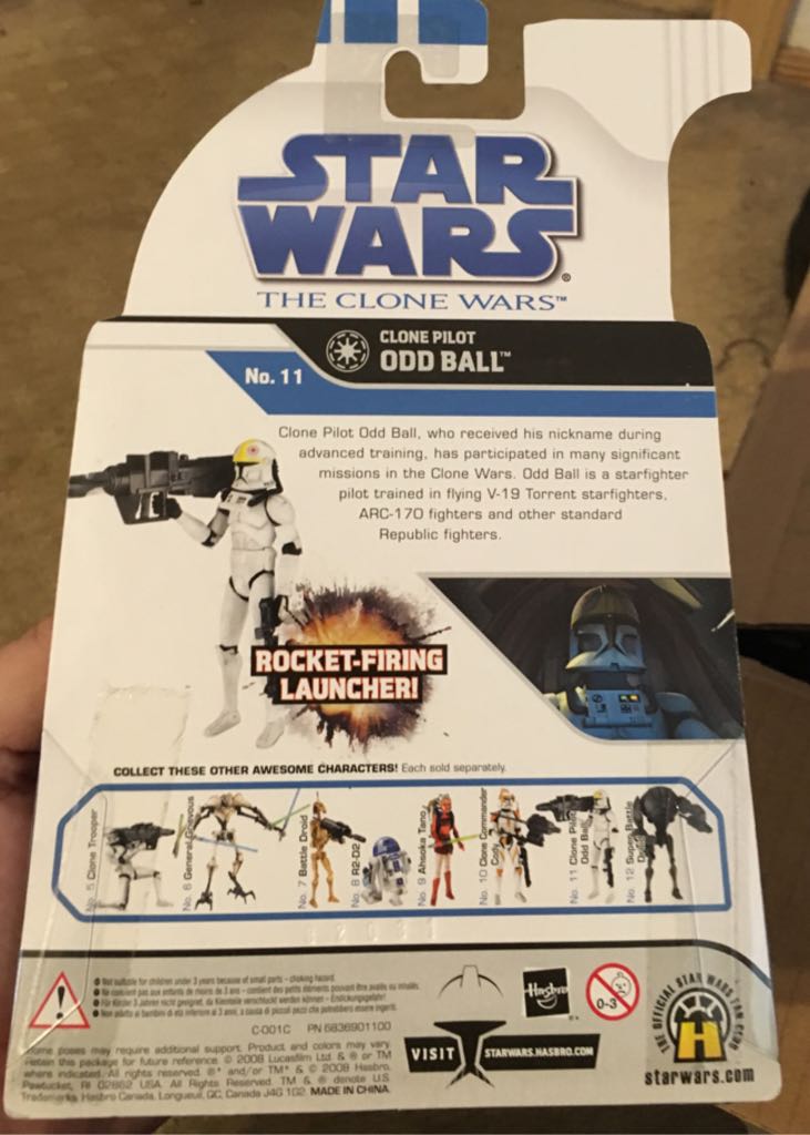 Clone Pilot Odd Ball - Hasbro (Star Wars - The Clone Wars 2008) action figure collectible [Barcode 653569332169] - Main Image 2