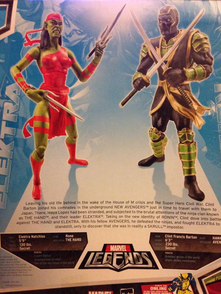 SKRULL ELEKTRA & RONIN - Hasbro (2 Pack) action figure collectible [Barcode 653569345060] - Main Image 2