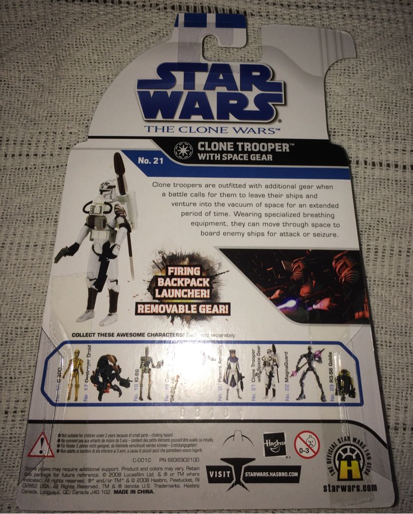 Clone Trooper With Space Gear - Hasbro (The Clone Wars (2008 - 2009)) action figure collectible [Barcode 653569350477] - Main Image 2