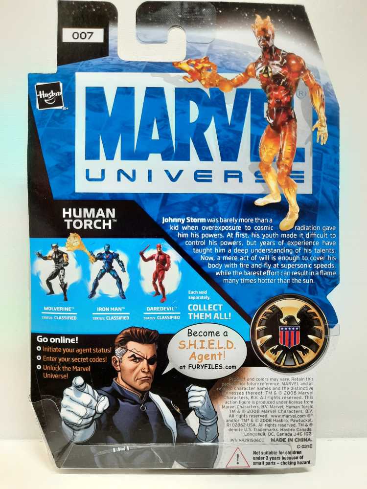 Human Torch (In Flames) - Hasbro (Marvel Universe) action figure collectible [Barcode 653569355724] - Main Image 2