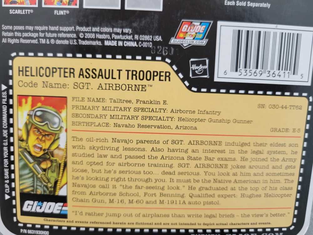 Airborne - Hasbro (G.I. Joe 3 3/4” 25th Anniversary) action figure collectible [Barcode 653569364115] - Main Image 4