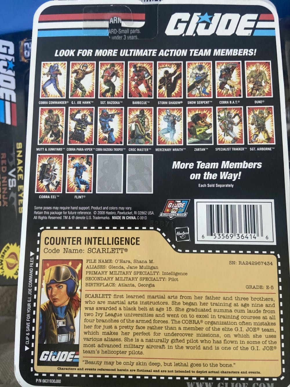 Scarlett - Hasbro (GI Joe 25th Anniversary) action figure collectible [Barcode 653569364146] - Main Image 3