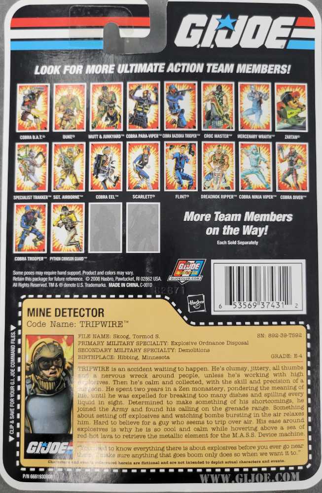Tripwire - Hasbro (G.I. Joe 3 3/4” 25th Anniversary) action figure collectible [Barcode 653569374312] - Main Image 3